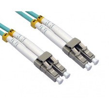 Image of OM3 - 50/125 - LC-LC - 1Mtr - Duplex Fibre Patch Cable - Aqua