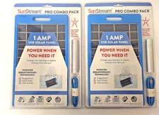 SunStream Pro Combo Pack - Lot of 2- Solar Phone Charger + Power Bank/Flashlight
