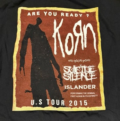 Korn U.S. Tour 2015 T-Shirt Suicide Silence Islander Black Size