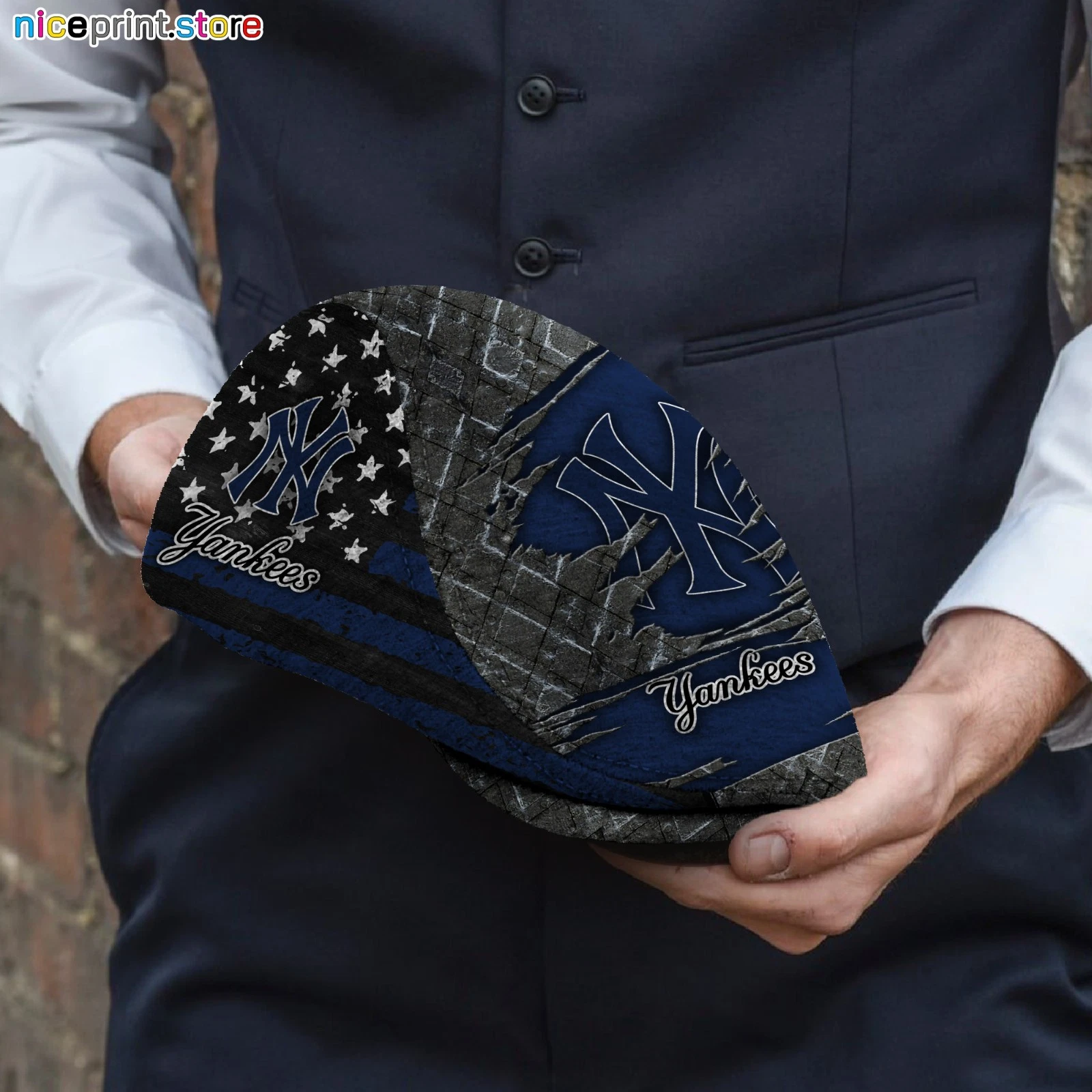 New York Team Yankees Jeff Cap  Custom Jeff Cap Driving Cap Golf Cap