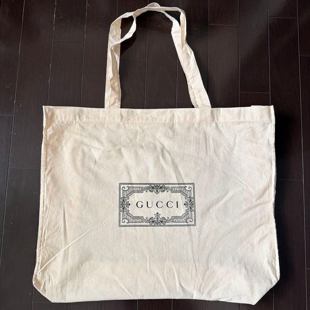 GUCCI Solid Rectangle Eco Tote Shoulder Bag Canva… - image 4