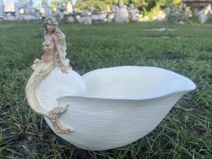 Latex Fiberglass Mold. Make Concrete Or Plaster 12 Inches Long Mermaid On Shell