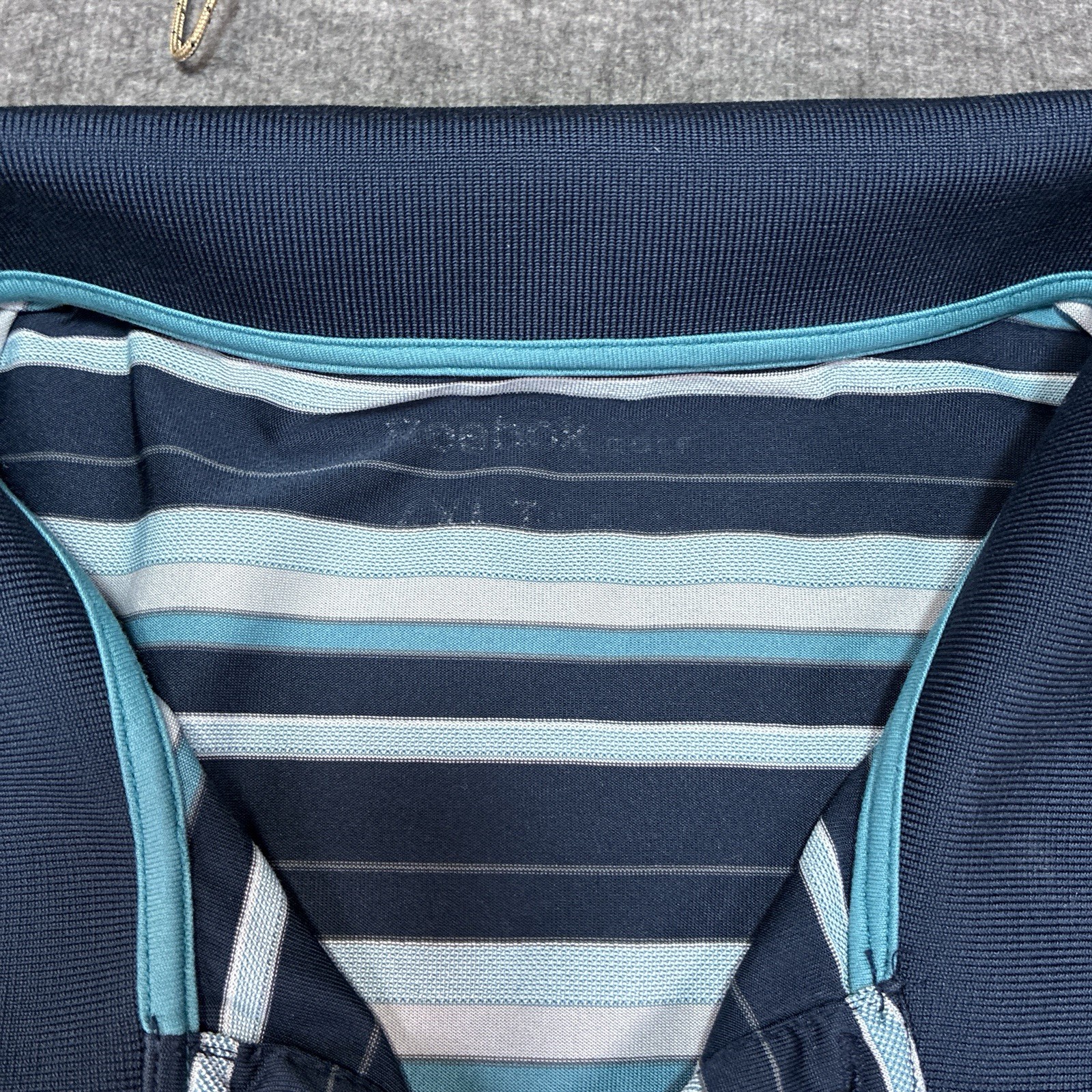 Reebok Golf Polo Mens 4XL Tall Blue Striped Performance Pull Over Stretch thumbnail 2