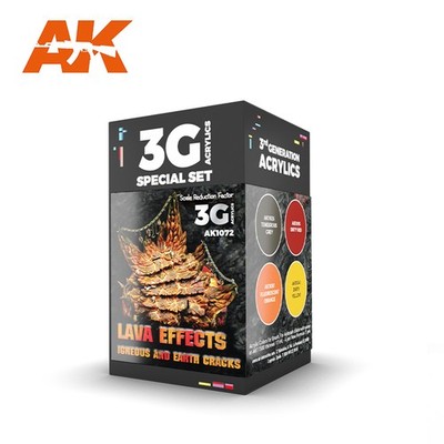 AK-1072 AK Interactive Wargame Color Set Lava Effects