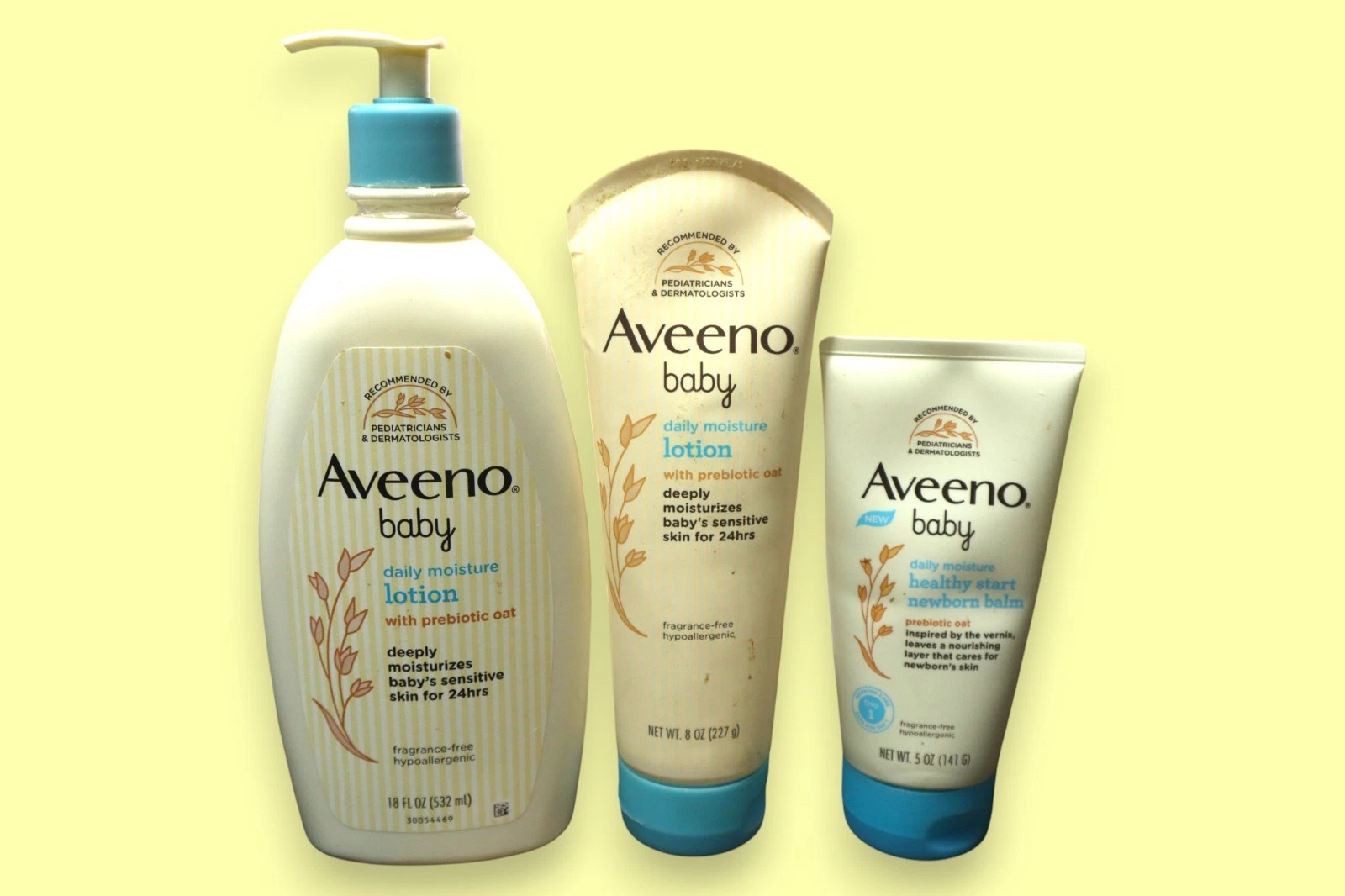 Aveeno Baby Daily Moisture Lot of 3 - Lotion (2), Newborn Balm (1)
Opens in a new window or tab