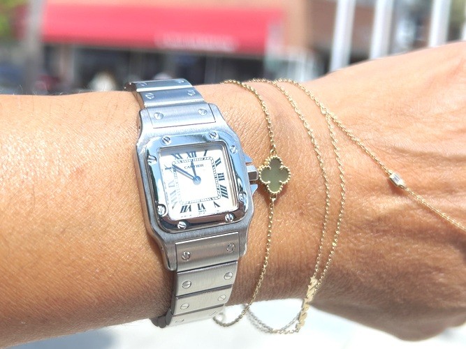 Cartier Stainless Steel Santos Galbee' De