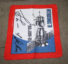 Traditionstuch Interkosmos 78  Sojus 31 mit Widmung Sigmund Jähn