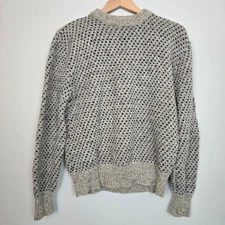 VTG Mens Environmental Clothing Co Wool Birdseye Sweater L Fisherman Nordic USA