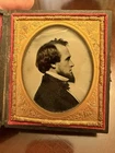 6th Plate Rare View Ambrotype Profile Of A Man Unique Photo Civil War Era Rare