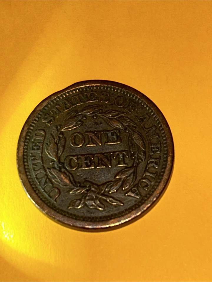 1846 Braided Hair Large Cent. Small Date Near AU - Image 4 of 4