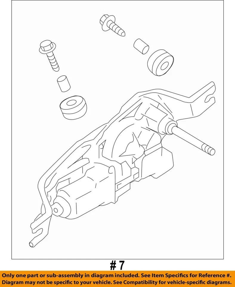 2010-2014 Subaru Impreza Outback Hatch Rear Window Wiper Arm Motor OEM - Image 4 of 4
