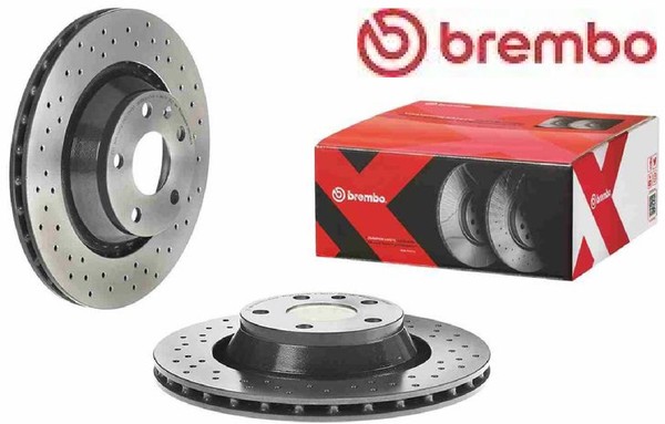 2X Bremsscheibe Brembo 09.9768.1X 2 Bremsscheiben Hinterachse Hinten FüR Audi-image