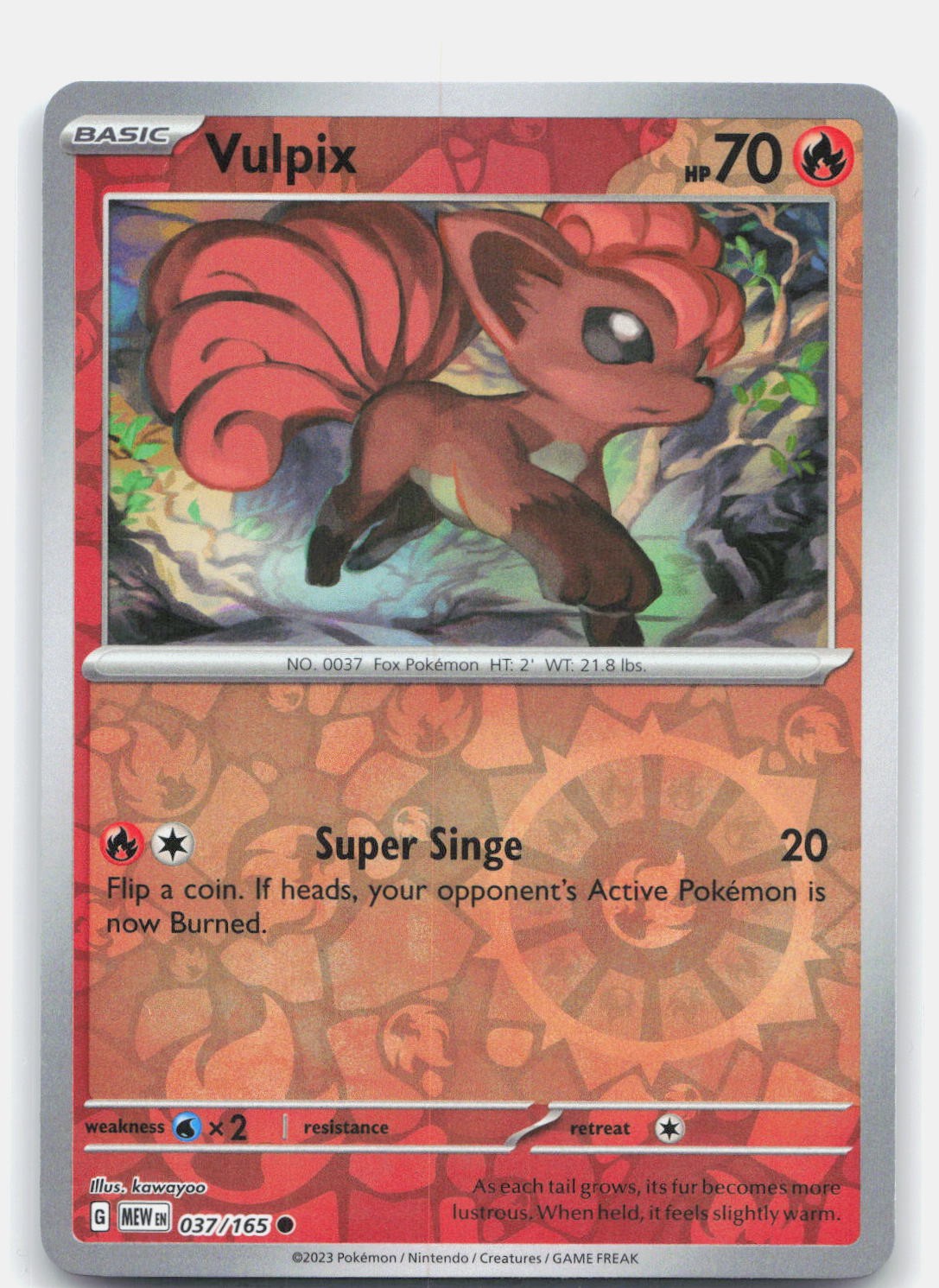 Vulpix Reverse Holo Common SV: Scarlet & Violet 151 037/165 NM