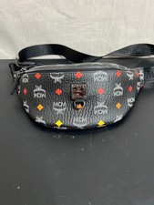 MCM Skyoptic Visetos Small Fursten Belt Bag Diamond Black, NEW