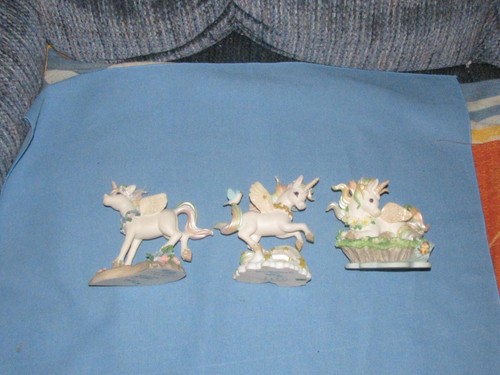 Rainbow Dreams Unicorn Figures (3) 1998-99 HAMILTON COLLECTION NUMBERED PIECES