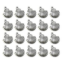 50 StüCke Muschel Diy AnhäNger Legierung Charme Schmuck Machen ZubehöR FüR