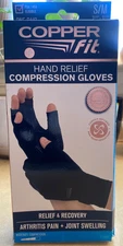 Copper Fit Copper Infused Hand Relief Compression Gloves - S/M Unisex Free S&H!