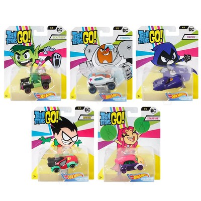 Hot Wheels Teen Titans Go! DMH73 Druckguss Spielzeugautos (5er Pack) (Alter 3+) NEU