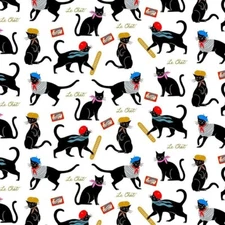 Feline Drive Fabric SPRINGTIME IN PARIS Le Chat Cats - Fat Quarter (18"x22") FQ