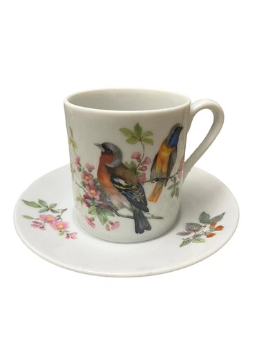 MOTTAHEDEH Bird Tea Cup & Saucer AVIARY COLLECTION Porcelain Vintage