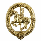 WW2 German Horsemans Badge - Gold Repro Horse Rider Cavalry Military Army Award