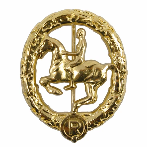WW2 German Horsemans Badge - Gold Repro Horse Rider Cavalry Military Army Award