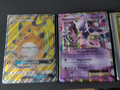 Pokemon TCG Oversized Set Sammelbuch + 14 Karten Mewtwo Raichu Pikachu Übergroß