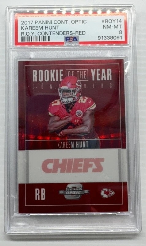 Kareem Hunt Panini Contenders Optic Rookie of the Year Contenders #ROY14 Red