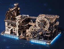 ROKR Marble Run Model Spaceport Electric Model 3D Wooden Puzzles Adults Toy Gift
