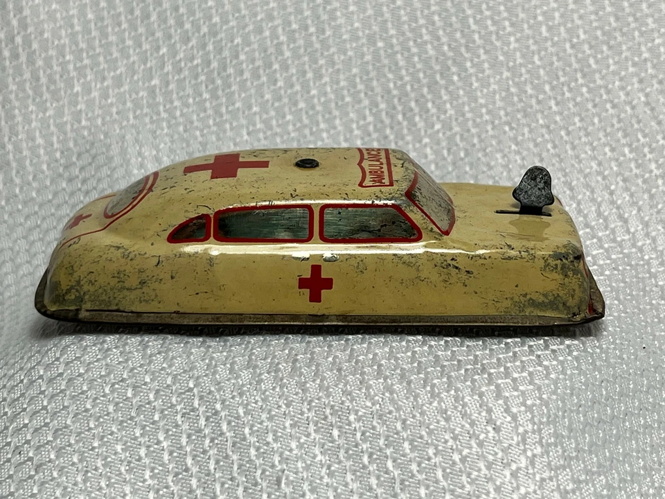 ARGO Vtg Ambulance Tin Litho Vehicle Car Toy Bell Ringer Noise Maker - Image 4 of 4