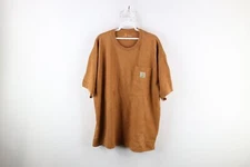 Vintage Carhartt Mens Large Faded Spell Out Short Sleeve Pocket T-Shirt Brown