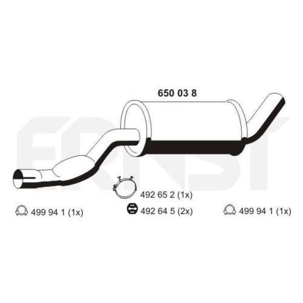 Ernst MittelschalldäMpfer SchalldäMpfer FüR Volvo 940 Kombi 945 944 744 650038-image