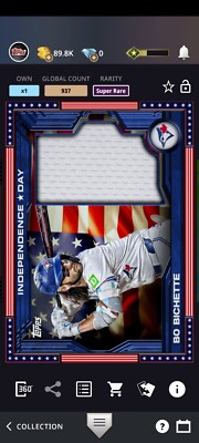 Topps Bunt 24 - Independence Day Bo Bichette Blue Relic Super Rare DIGITAL