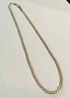 14K ITALY ネックレス 14k Italy Solid Etched Curb Link Chain 19