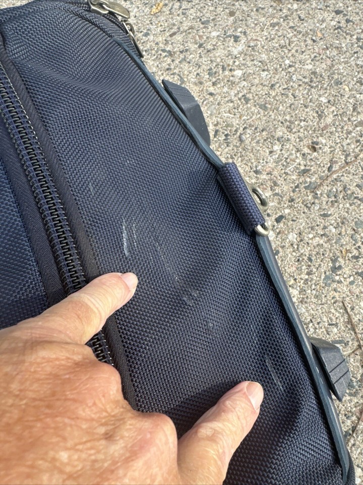 Briggs & Riley Blue Golf Travel Bag Rolling 2 Wheel Bag Travel w/Strap