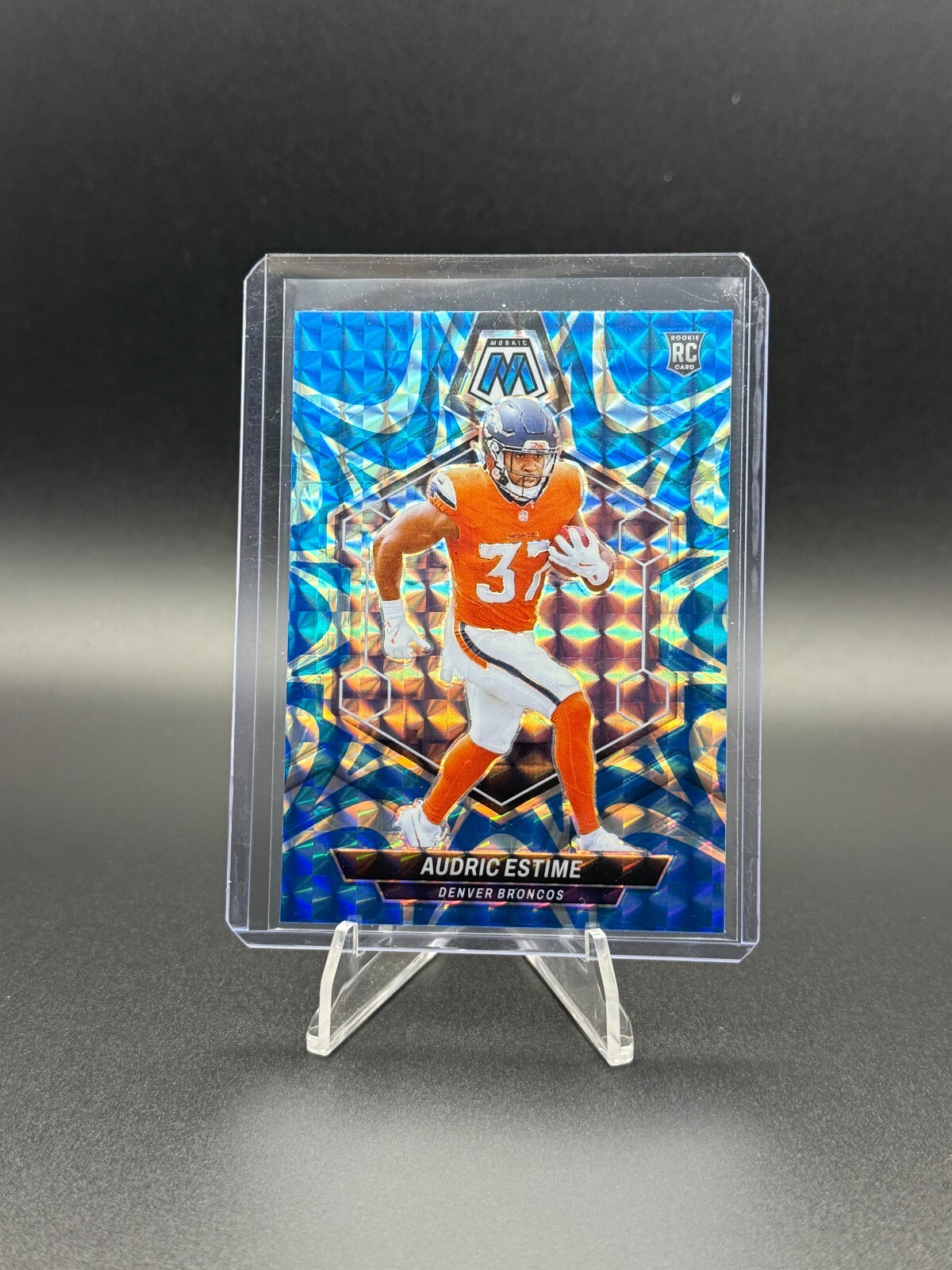 2024 Panini Mosaic - Rookies Reactive Blue Mosaic Prizm #392 Audric Estime (RC)