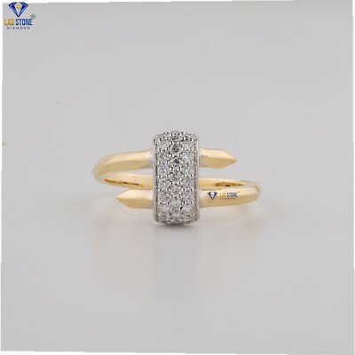 0.325 TCW Round Brilliant Cut Labgrown Diamond Ring 925 silver  Labstone