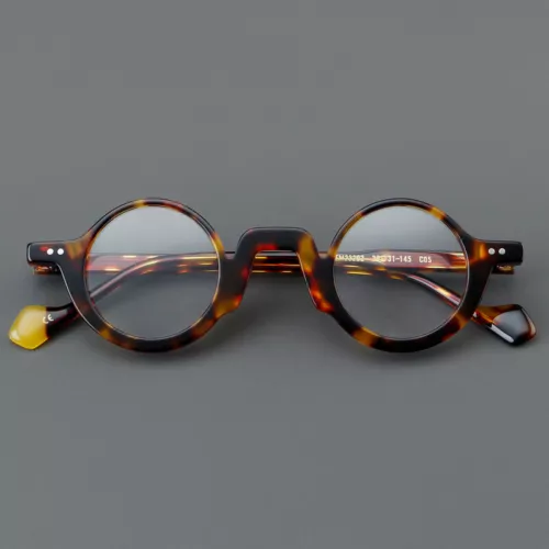 Classic Acetate Round Eyeglasses Men Women Clear Lens Fashion Glasses Frames New - Picture 1 of 28