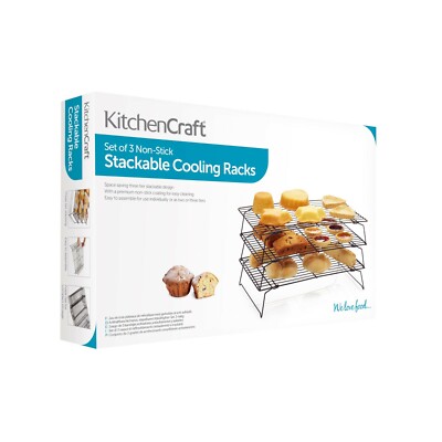 KitchenCraft Antihaft-Kühlregal mit drei Ebenen