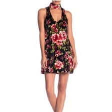 NEW Show Me Your Mumu Friday Choker Dress Velvet Red Rose Mini