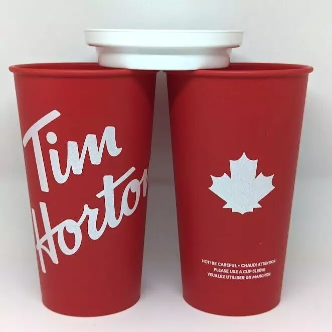 Tim Hortons Coffee Large Reusable Cup 18oz Travel Canada Red Maple