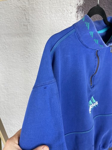 Adidas Equipment vintage 80s 90s faded distressed 1/4 zip sweater - Picture 12 of 17