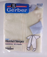 Vintage Gerber Sleepwear 12 Months Baby Infant Blanket Sleeper Breathable Foot