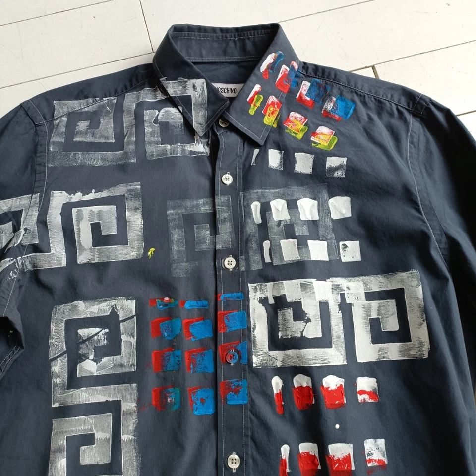 MOSCHINO MEN'S *CUSTOMISED* SHIRT Size Med - Customised by Artist Paul McNeil - Image 2 of 4