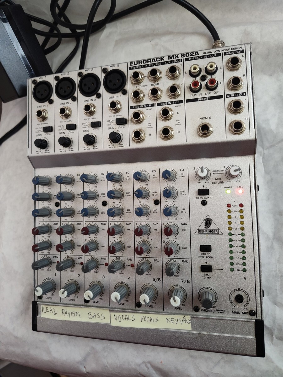 BEHRINGER EURORACK MX 802A 8 Channel MIXER w/ POWER SUPPLY | eBay