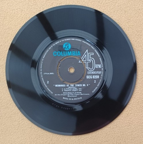 REGINALD DIXON " MEMORIES OF THE TOWER NO. 4 " RARE SUPER UK ORIG EP 1G1G - Picture 7 of 7