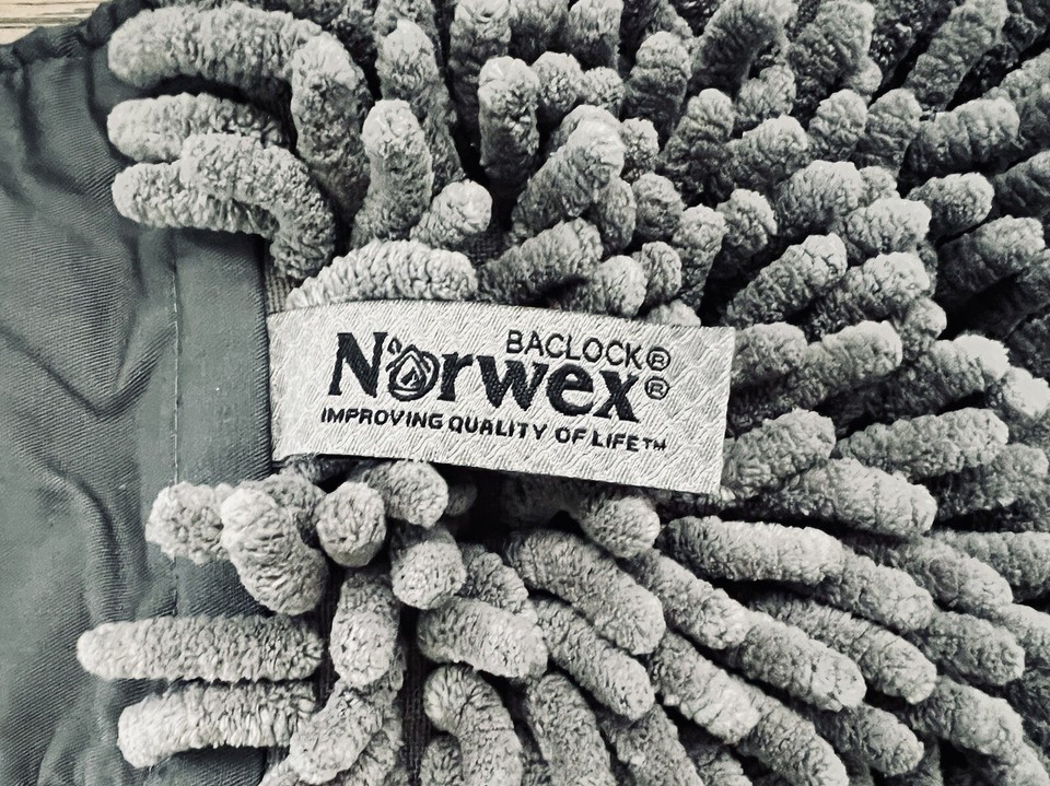 Norwex Baclock Bath Soft Chenille Hand Towel Graphite Grey eBay