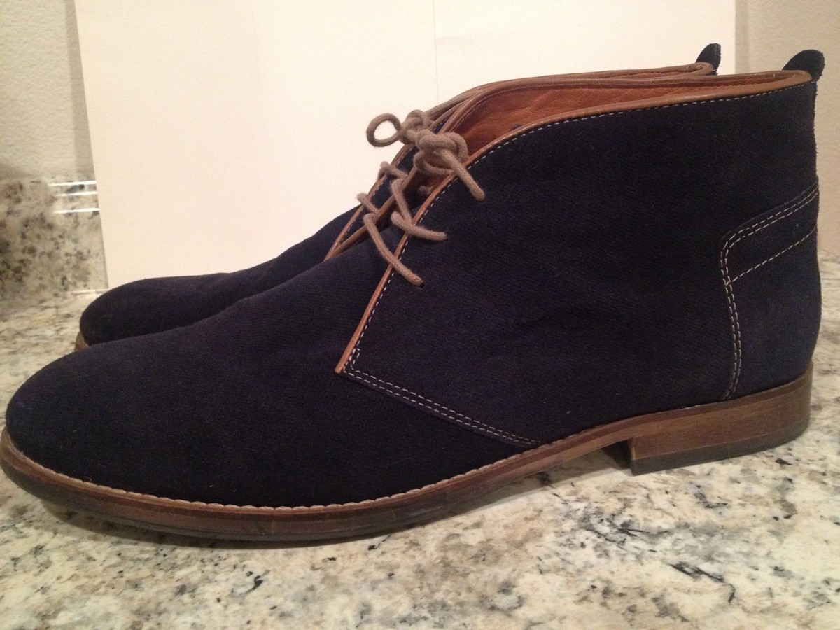 Suede Chukka Boots in Navy with Lace-Up Closure John Varvatos - Portland Indigo Blue Suede Chukka Boot main image 2