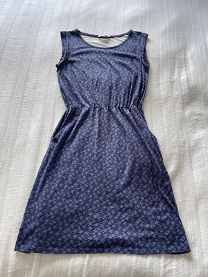 boden sleeveless jersey dress Navy Blue Red Ditsy Spot Floral UK 10 Pockets flag:New