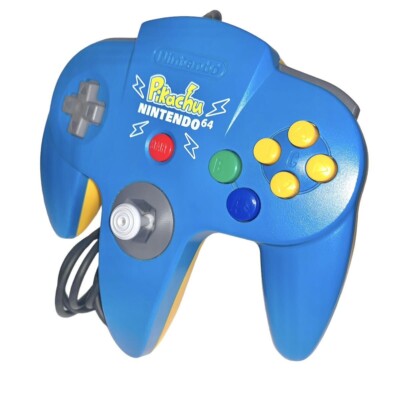 Nintendo 64 Controller Pikachu Pokemon N64 Blue Yellow with Box